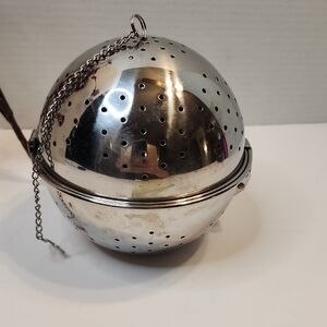 Vintage Stainless Steel Tea Infuser, Spice, Rice Ball with Chain And Clasp